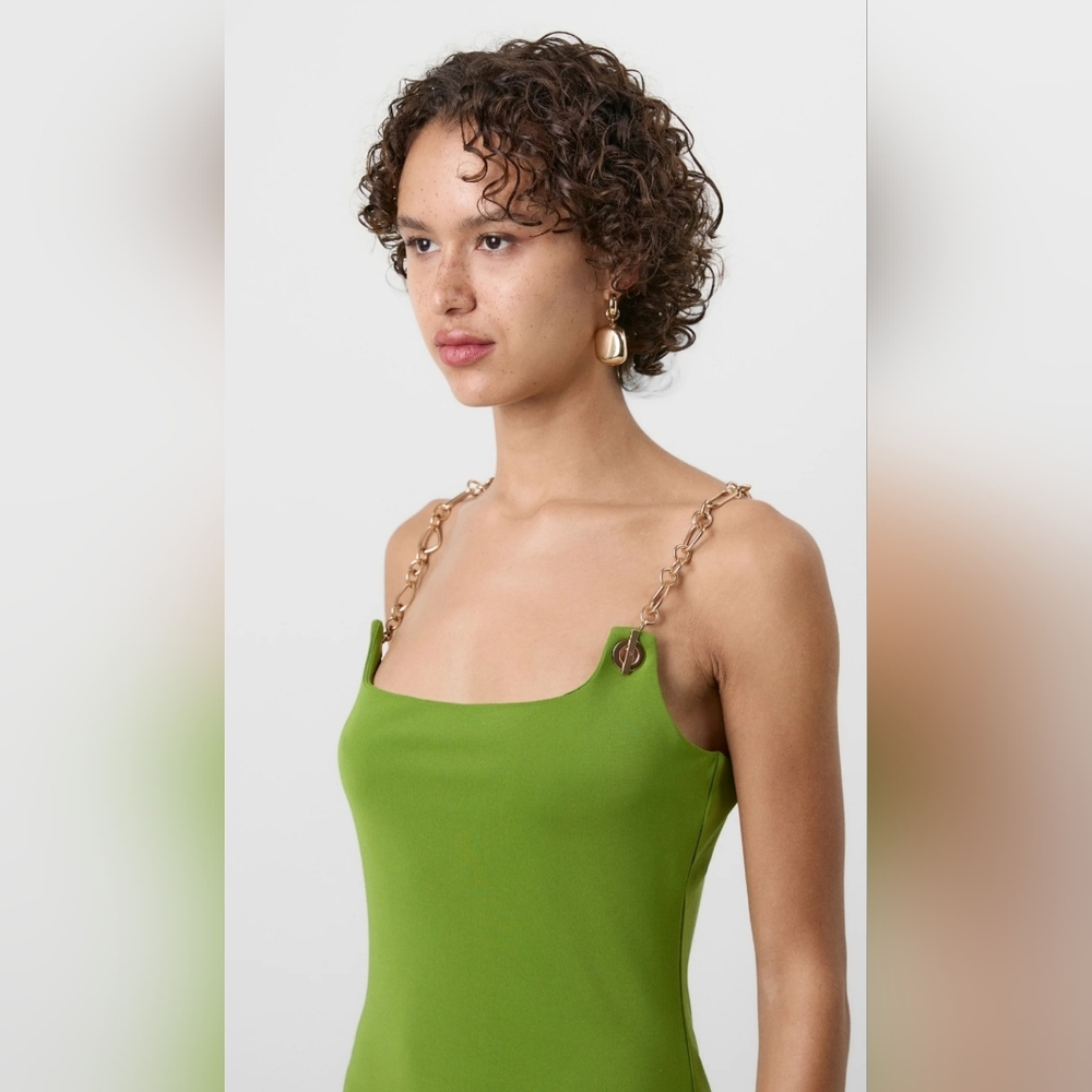 GAP x CULT GAIA Green Chain Strap Slip Mini Dress. Sz L. NWT - Picture 6 of 15